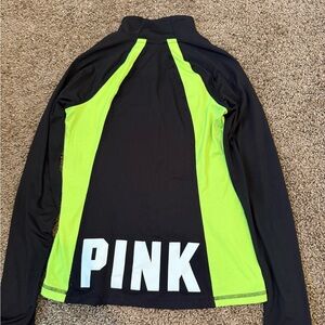 PINK Victoria's Secret Black and Neon Green Jacket